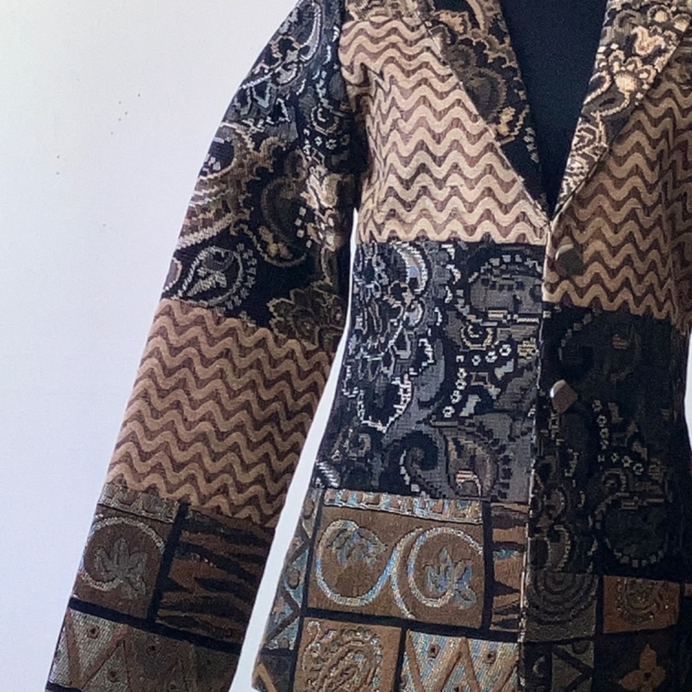Kyra brown and black, tapestry, multi print blazer - Picture 4 of 12